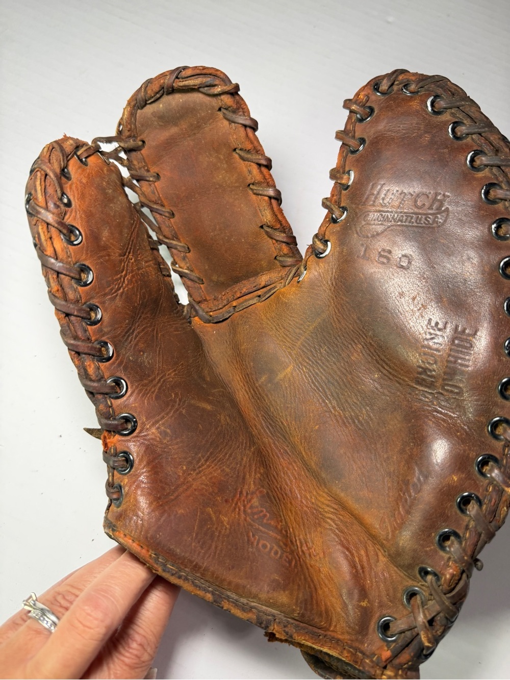 Vintage Hutch 160 George Crowe Personal Model First Base Mitt Cincinnati USA